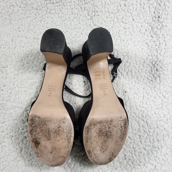Schutz Keefa Nobuck Preta Platform leather Sandal Heels Black size 9 - Picture 5 of 6